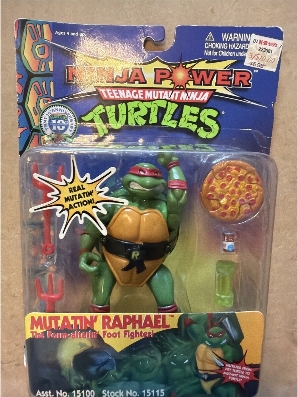 Playmates 1992 Teenage Mutant Ninja Turtles Mutations Mutatin' Raphael 27 Back